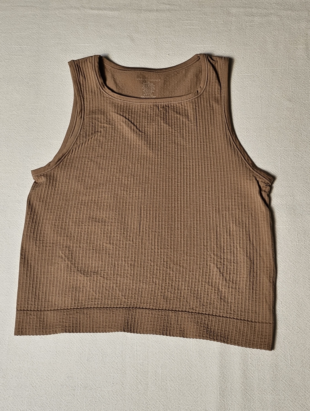 Anthropologie seamless ribbed crop Tank Top Womens Small Brown (See Measurements
